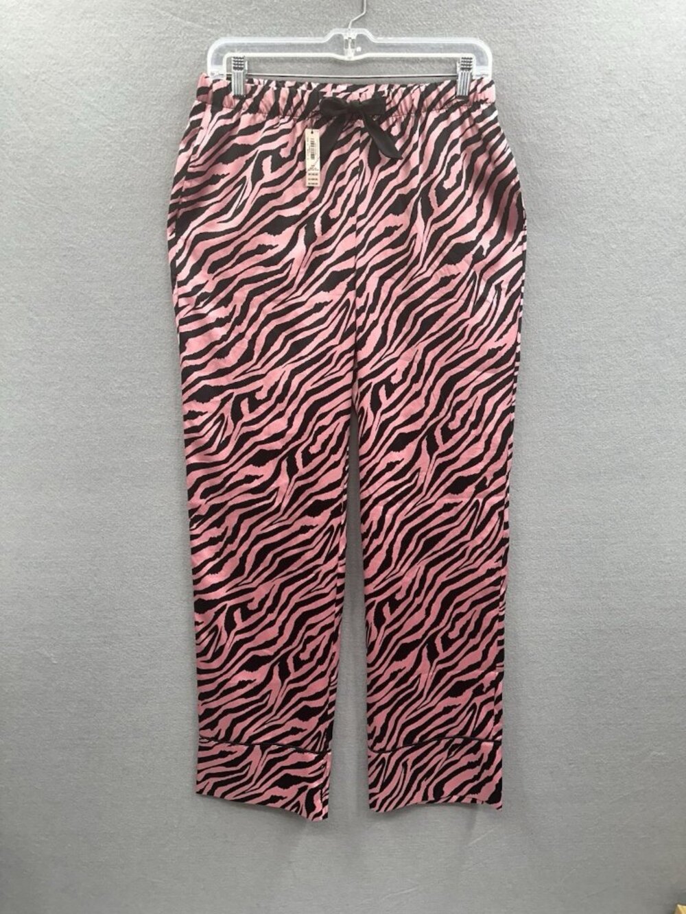 Victoria's Secret Pajama Pants Size S Pink Animal Print Soft Satin Lounge